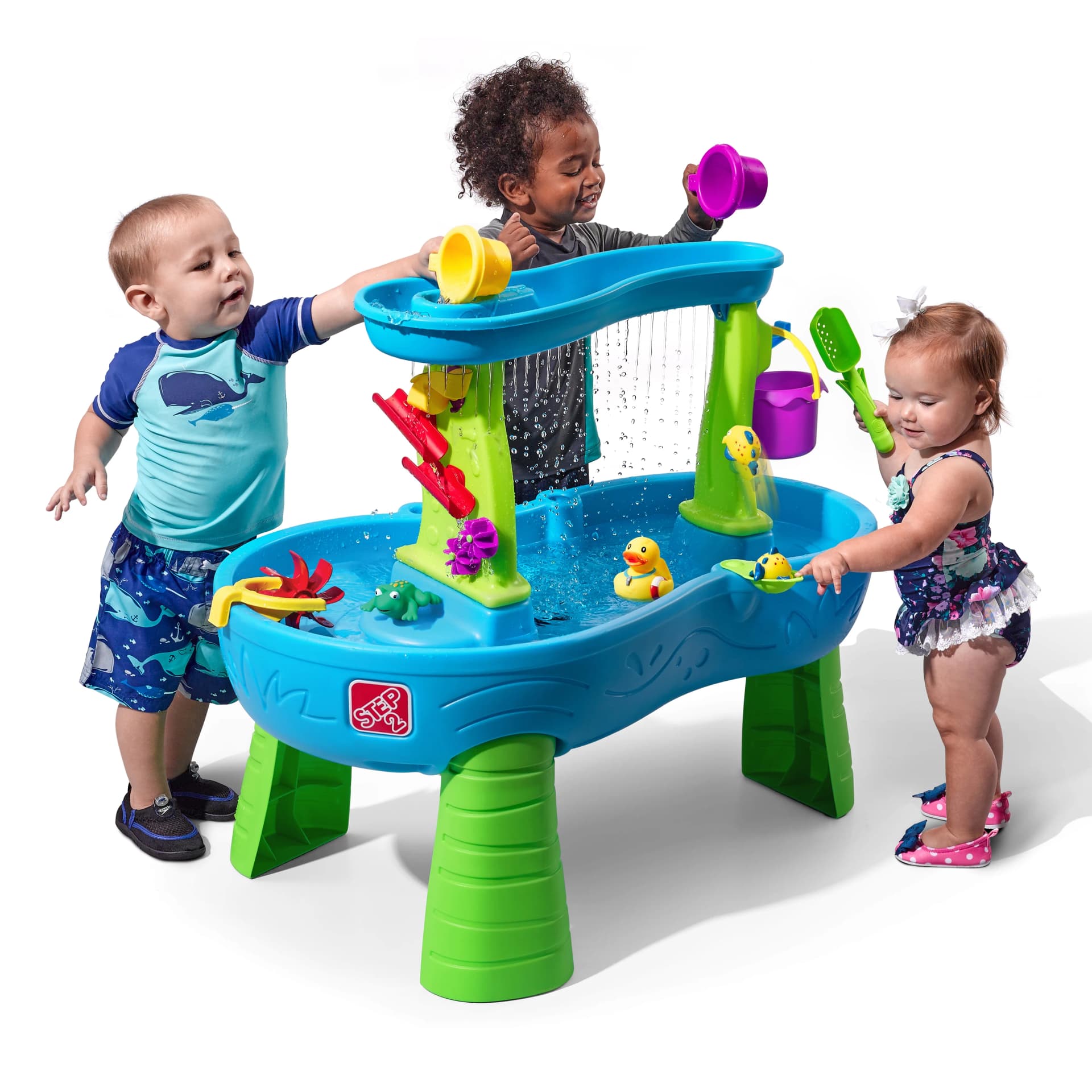Step2 Rain Showers Splash Pond Blue Plastic Water Table for Toddlers - Image 1