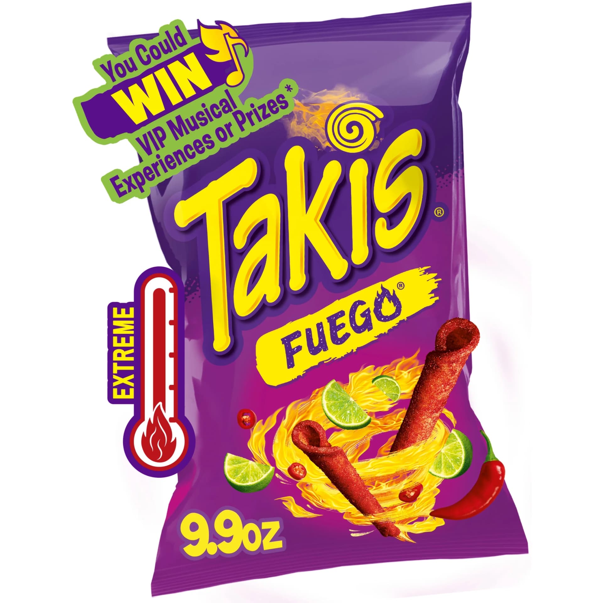 Takis Fuego 9.9 oz Sharing Size Bag, Hot Chili Pepper & Lime Rolled Tortilla Chips - Image 1