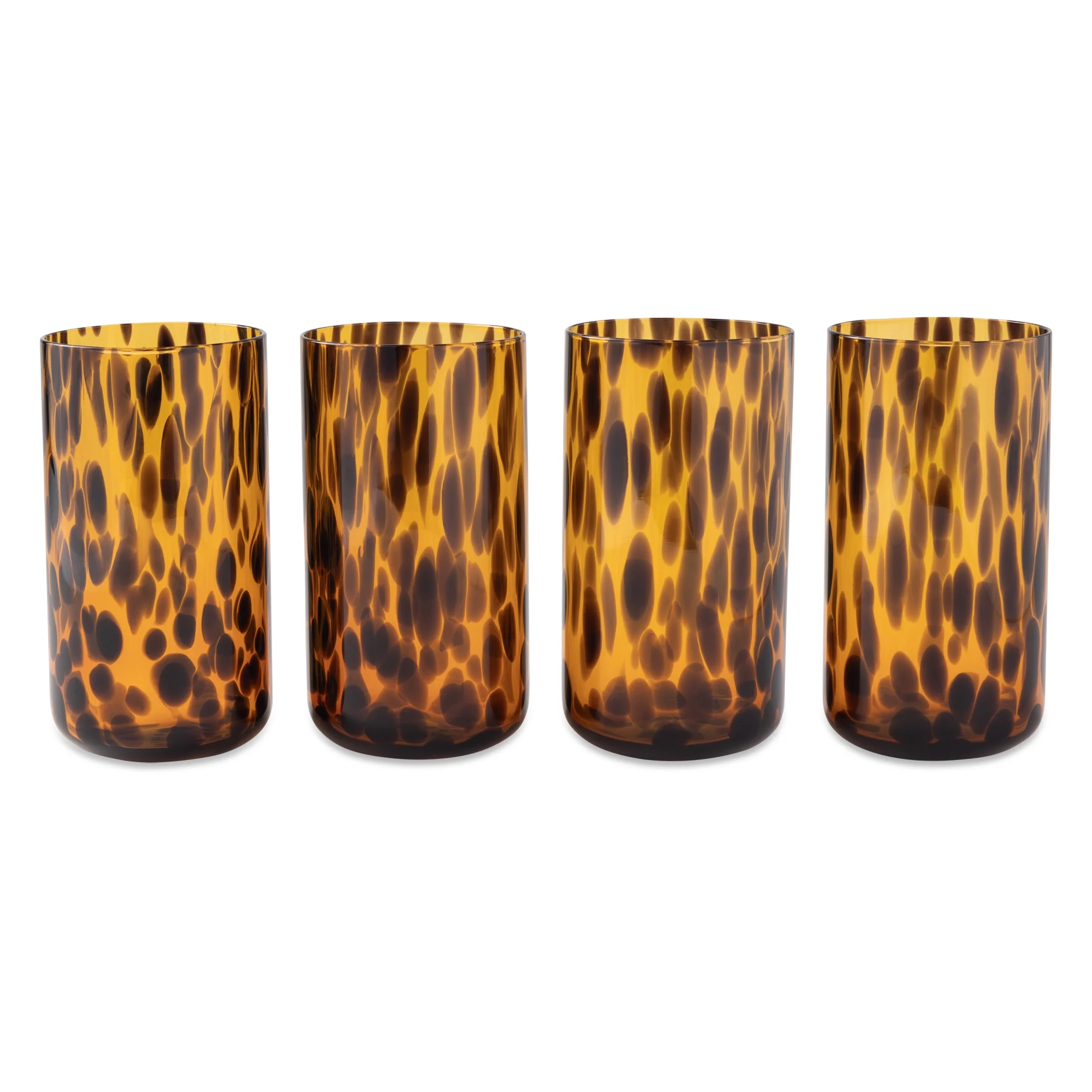 Thyme & Table 4-Pack 20oz Tortoise Brown Drinking Glass Set - Image 1