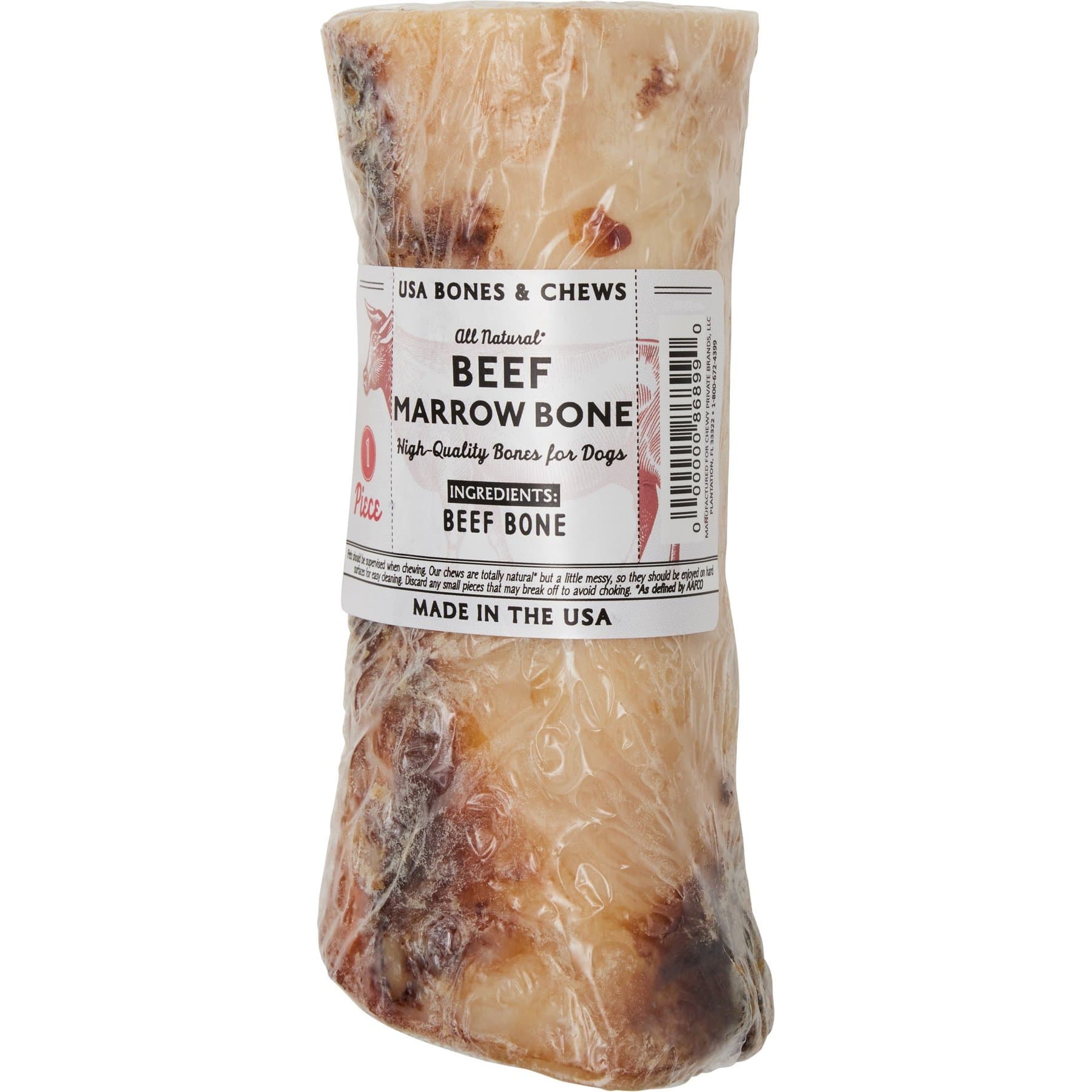 Bones & Chews Made in USA Roasted Marrow Bone 6" Dog Treat, 1 count - Image 1