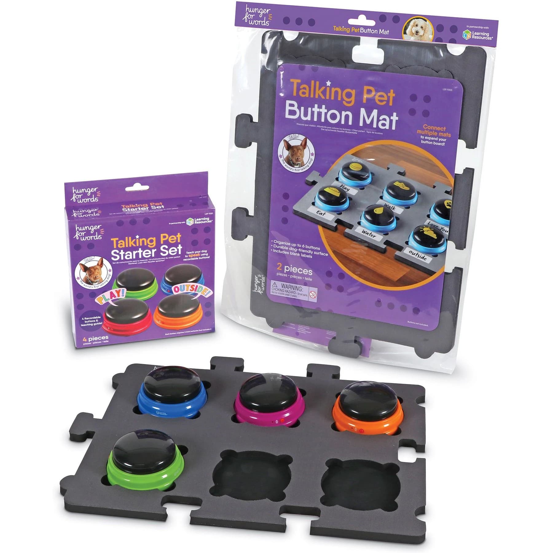 Hunger for Words Talking Pet Button Mat Dog Toy & Hunger for Words Talking Pet Starter Set Dog Toy - Image 1