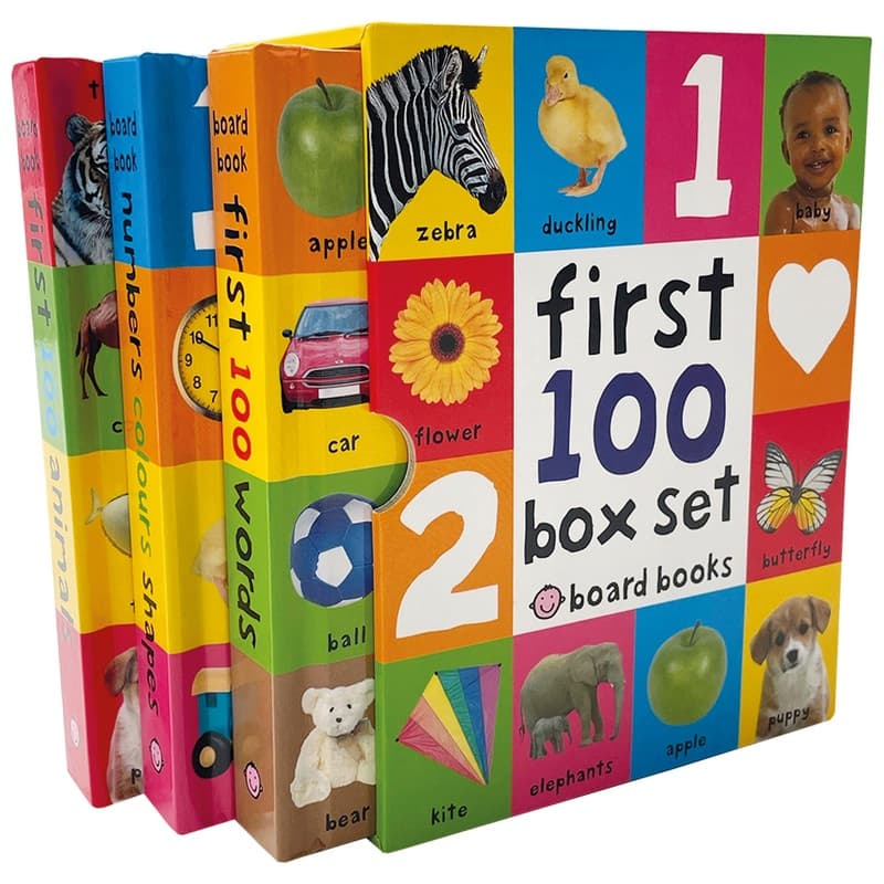 My First 100 Words Board Book Box Set: Animals, Numbers, Colours and Shapes - Image 1