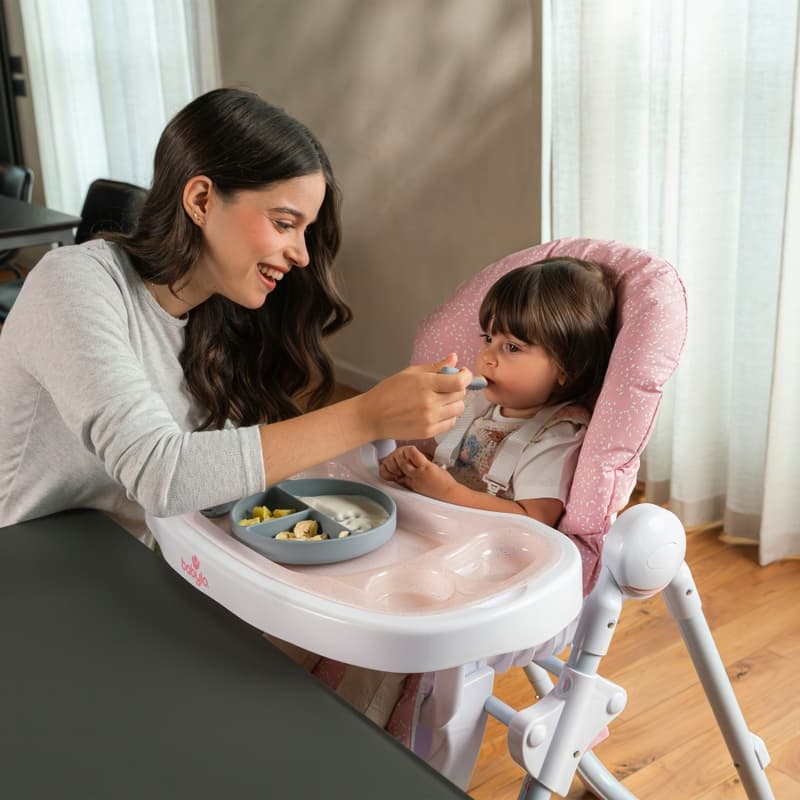 Babylo Hi Lo Convertible High Chair Pink Speckle - Image 1