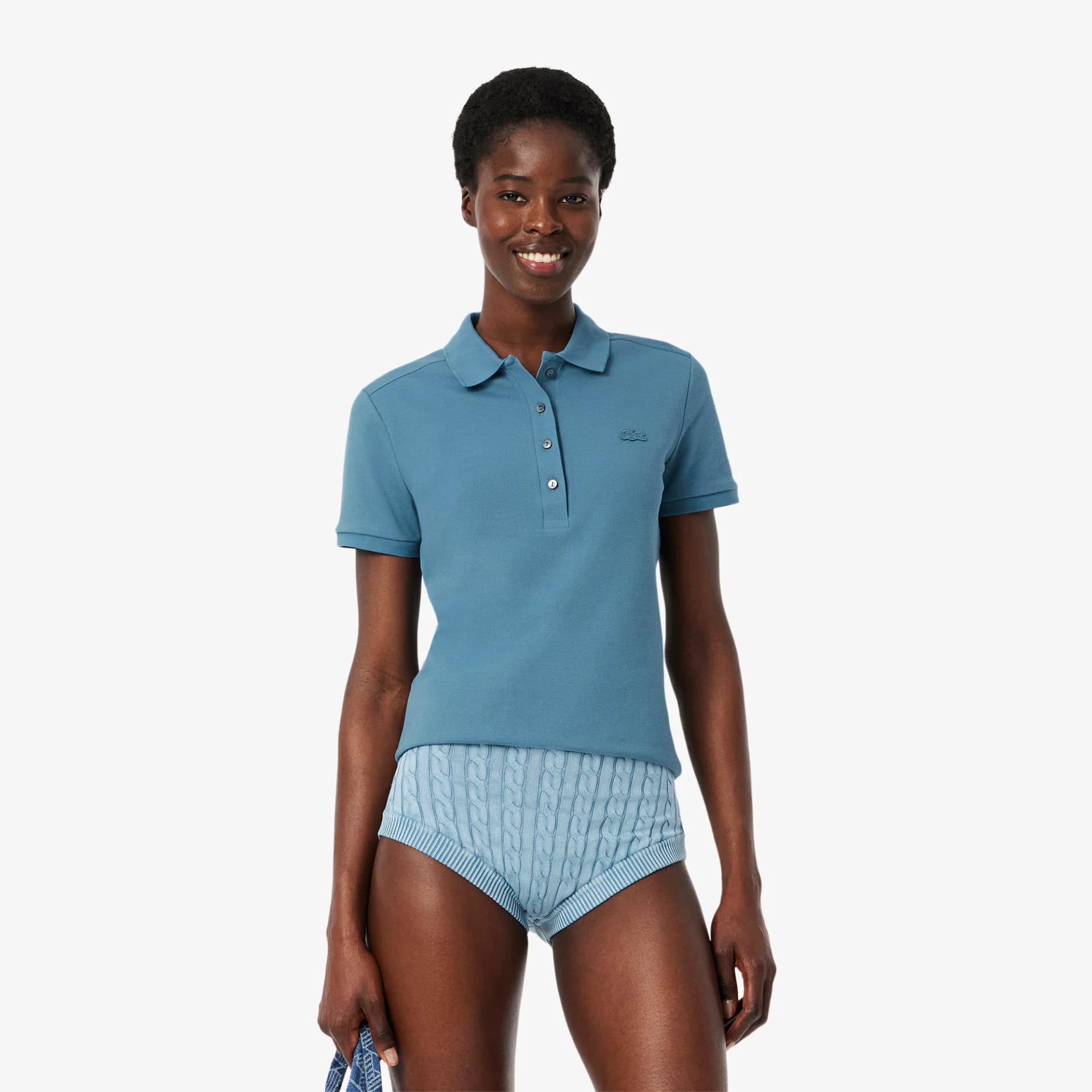 Women's L.12.D Slim Fit Stretch Mini Piqué Polo - Image 1