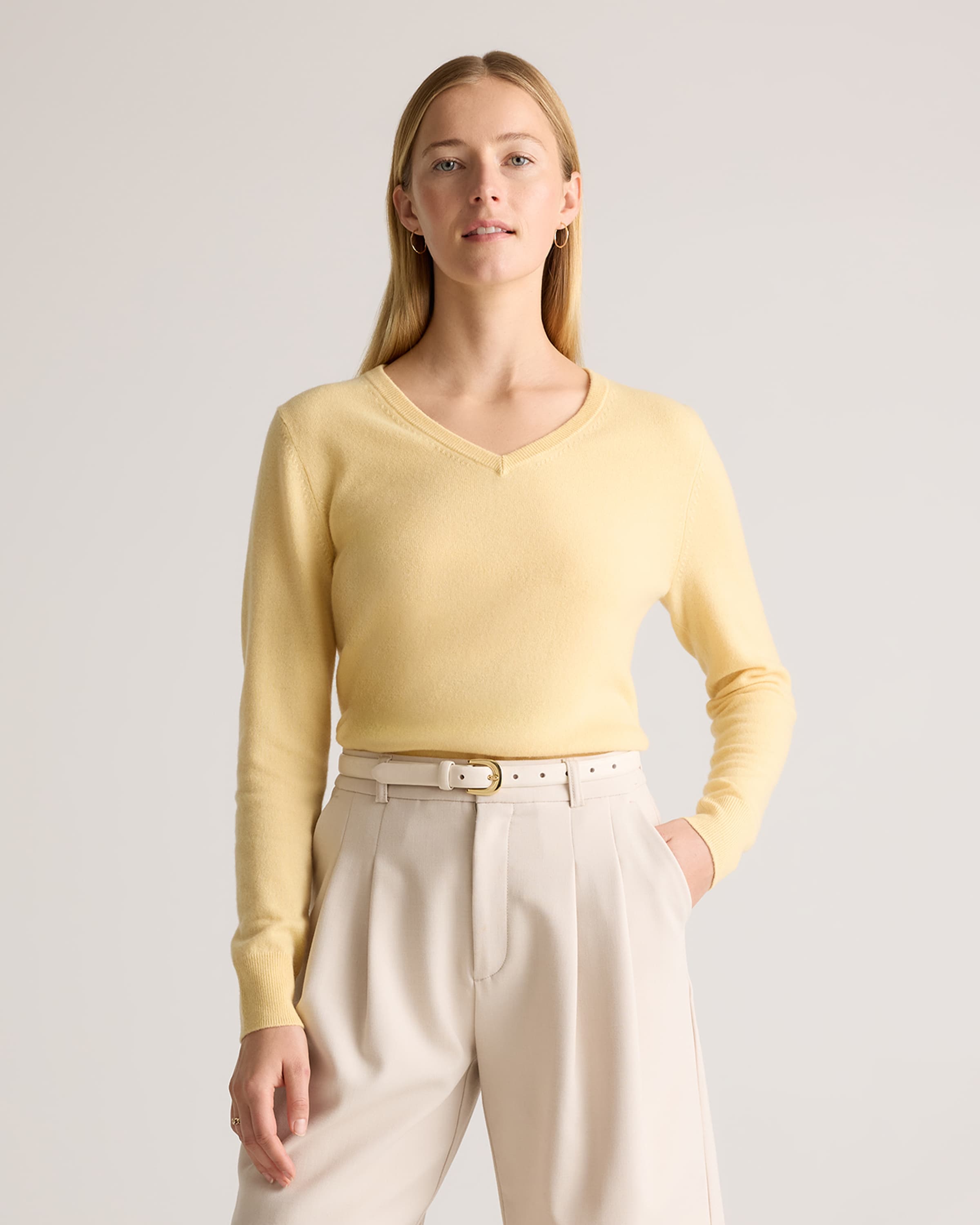 Cashmere V-Neck Sweater by Quince