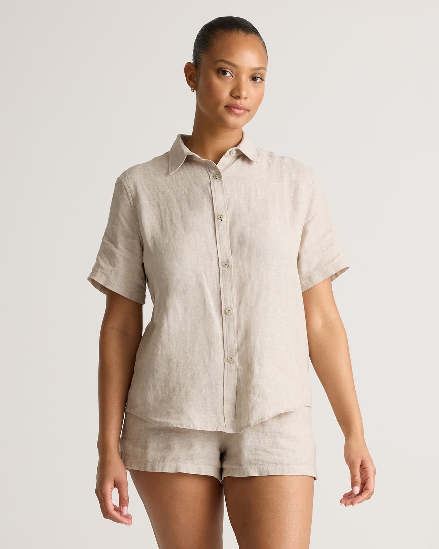 Linen Shorts Pajama Set