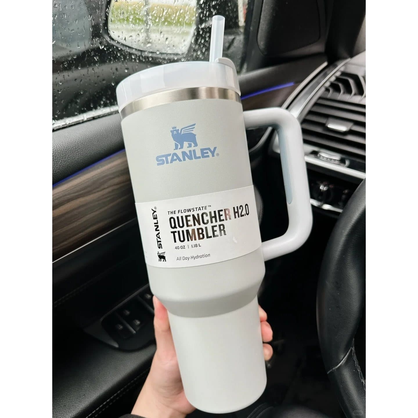 STANLEY Quencher H2.0 Tumbler with Handle and Straw 40 oz | Flowstate 3-Position Lid | Cup Holder Compatible for Travel | Insulated Stainless Steel Cup | BPA-Free | Gray blue - Image 1