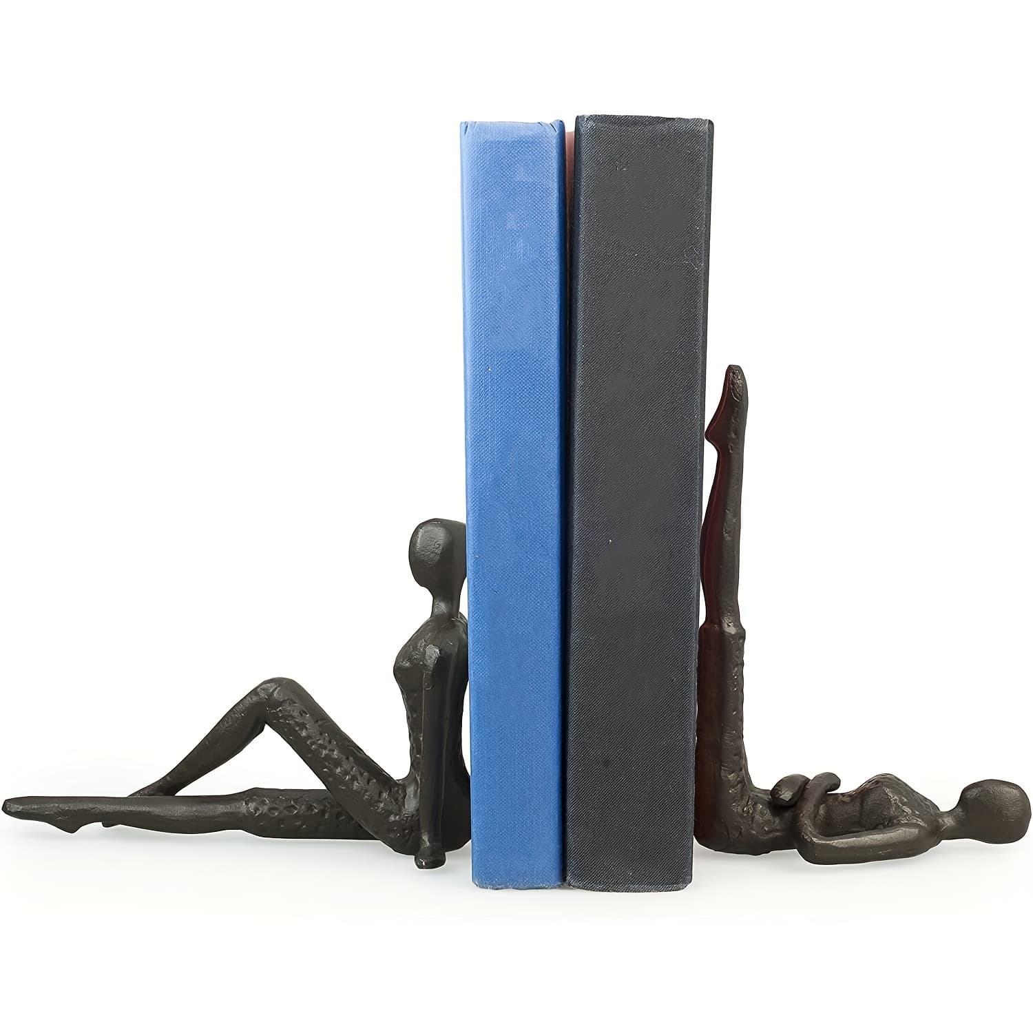 Vintage-Style Cast Iron Yoga Lady Bookend - Elegant Metal Craft for Home Decor, Desk Accessory & Bookshelf Display - Image 1