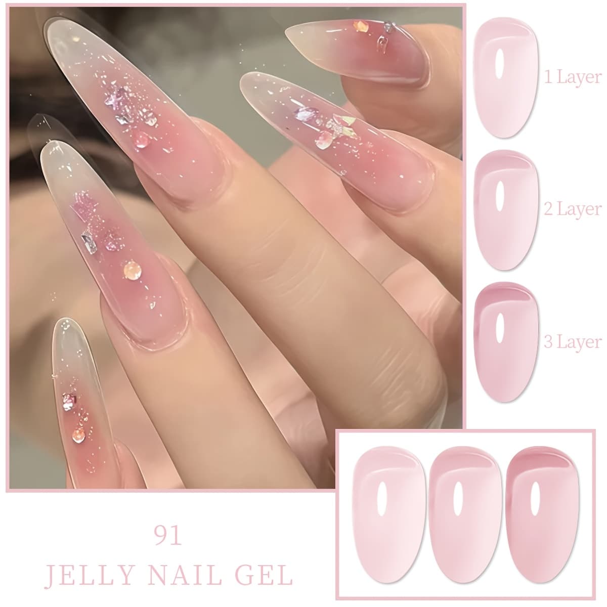 FTMY 0.24oz Jelly Gel Nail Polish Candy Color Gel Polish Long Lasting Nail Gel for Nail Salon - Multicolor Optional - Image 1