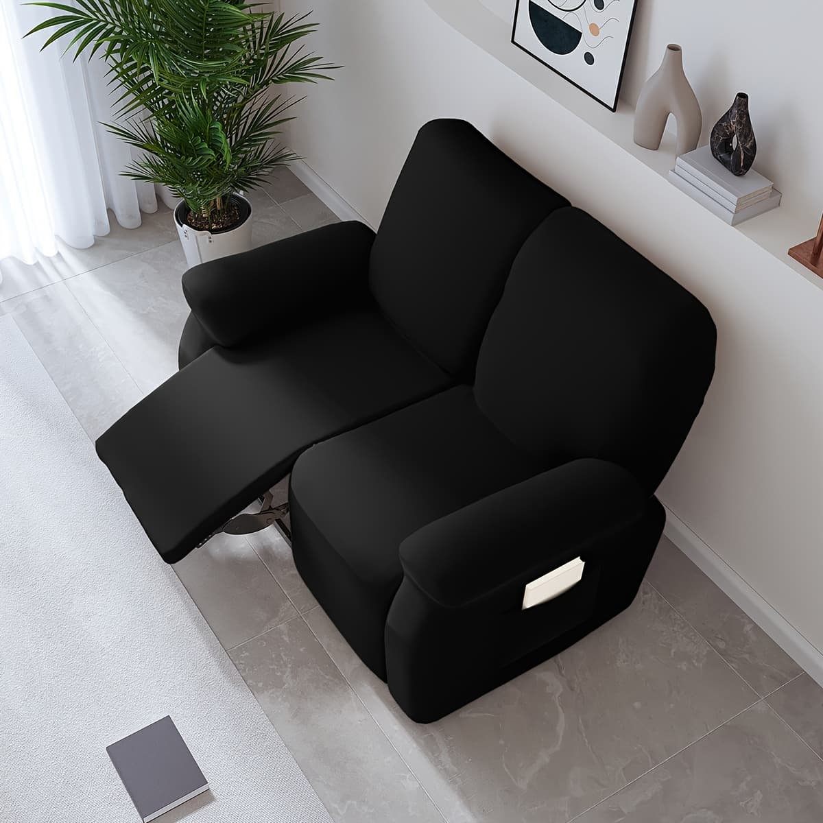 6pcs/set Two-Seater Sofa Cover, Sliky Fiber Fabric Double-Seater Sofa Cover, Machine Washable, Furniture Protection Cover, Suitable for Bedroom, Office, Living Room, Home Decoration Sofa Cover - Image 1