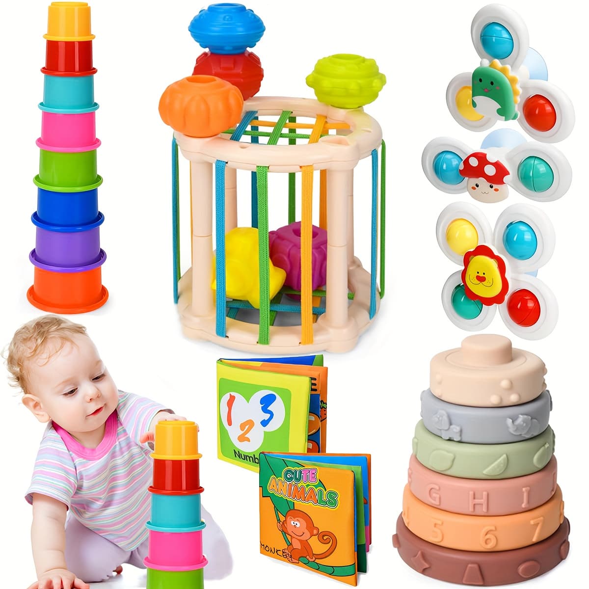 Baby And Toddler Box Toys, Educational Toys for Babies, Children's Sensory Learning Toys for 236.22inch 1 2 3 Year Old Babies, Can Exercise Hand-eye Coordination Birthday Gifts, Holiday Gifts. - Image 1