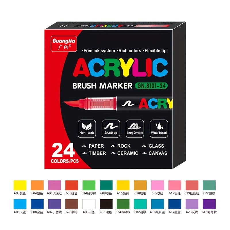 24/36pcs Set - Bright, Non-toxic, Stackable Colors, Suitable For Rock, Wood, Plastic Art - Ideal For DIY Crafts, School Supplies - Durable, Easy To Use, Beautifully Packaged, Marker Pens, Easter - Image 1