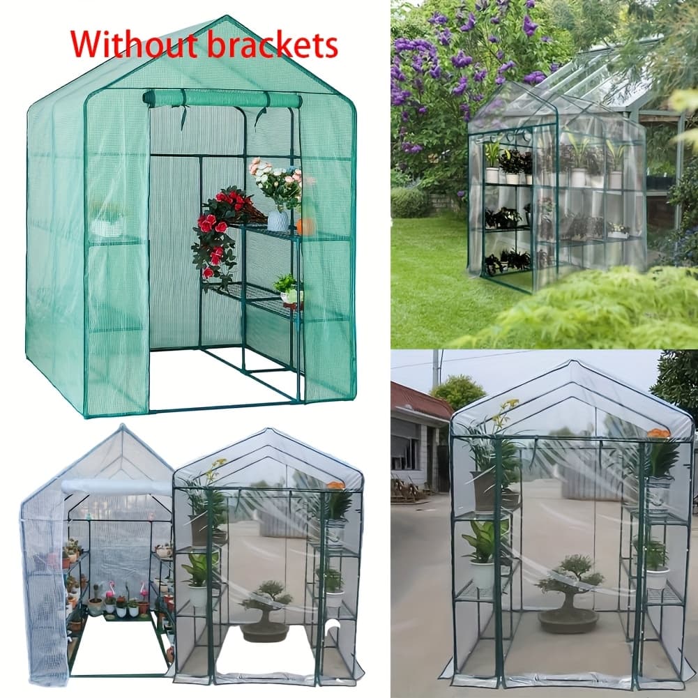 1pc PVC Greenhouse Garden Plant Cover, 143x143x195cm - Durable, Transparent, and Ventilated, Ideal for Indoor and Outdoor Plant Cultivation, Plant Cultivation Cover|Transparent Covering|Durable PVC - Image 1