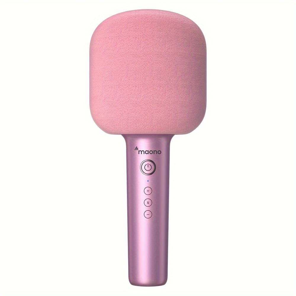 MAONO Wireless Karaoke Microphone, MKP100 Portable 3-in-1 Wireless Handheld Mic with 8 Magic Sounds for Car Travel Home Party, Music Recording, AUX, Duet Singing, Gift to Family and Friends (Rose Gold) - Image 1