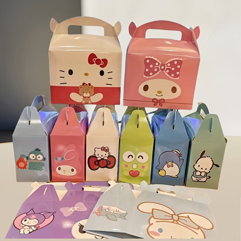 24pcs Paper Theme Party Gift Boxes, Hand-held Gift Boxes, Horn Boxes, Reusable Hand-folded Gift Boxes, Gift Decorations, Suitable As Small Gift Packaging Bags For Friends, Festival Gift Candy Packaging Boxes, Etc - Image 1