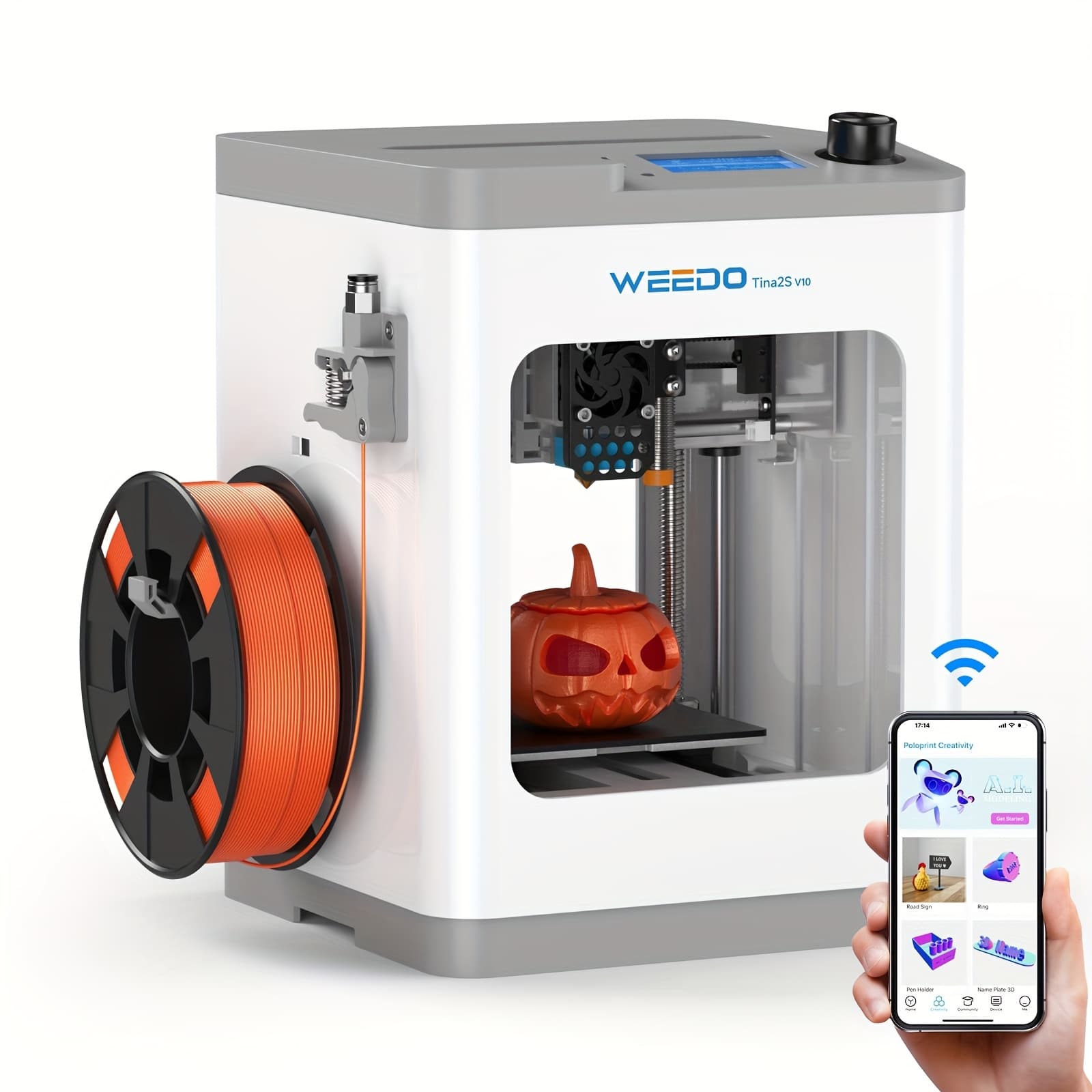 TINA2S 3D Printers for Kids And Beginners, Mini 3D Printer with WiFi Printing And Auto Leveling, Fully Assembled Small 3D Printer, Open Source Firmware, Work with PLA/PLA+/TPU - Image 1