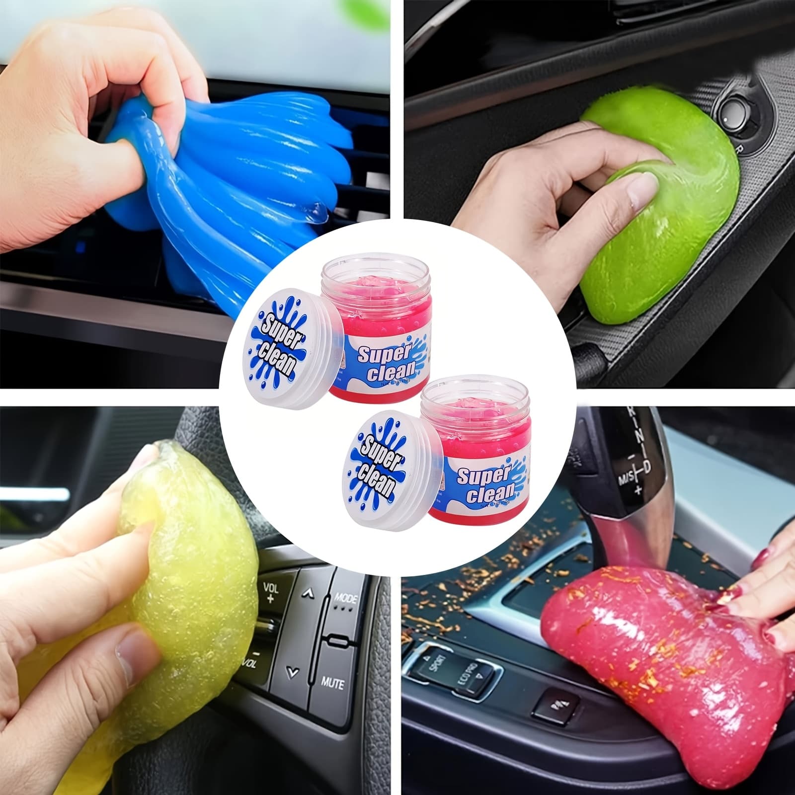 2pcs Colorful Car Cleaning Gel For Car Cleaning Putty, Mothers Day Gifts For Mom, Car Interior Cleaner Car Slime Auto Detailing Tools Dust Cleaning Gel For Car Detailing Car Accessories Gifts For Men Women - Image 1