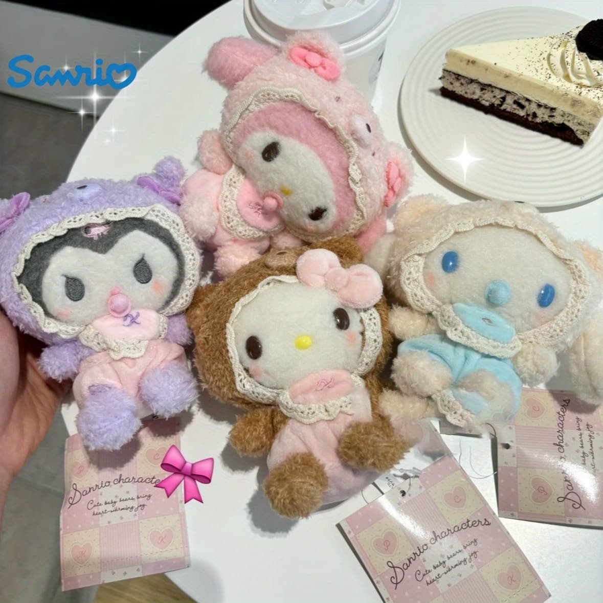Sanrio for kuromi for cinnamoroll for my melody for hello kitty Plush Keychain - Soft Stuffed Animal Toy with Iconic Character Outfits, Cute Collectible Gift for Adults & Teens, Sanrio Fans (White/Red/Blue/Yellow) - Durable Plush Fabric, Compact & Portable Keychain Design, Nostalgic Collectible, Kawaii Accessory, Playful Plushie, Highquality Fabric, Characteroutfit Design, for Cinnamoroll Plush, for Cinnamoroll Toy, Stuffed Animal, Cute Stuffed Animal, Cute Plushie, Plushy, Christmas - Image 1