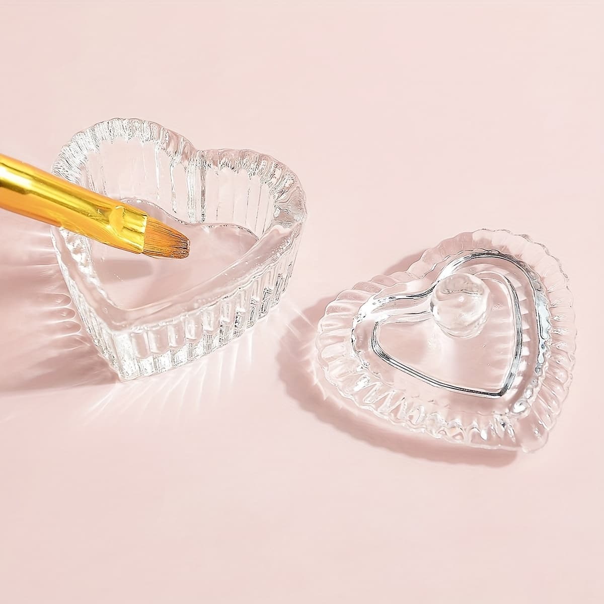 Crystal Glass Nail Art Dish - Acrylic Powder & Liquid Holder, Pen Washing Cup for Manicure Tools, Nail Brush - Image 1