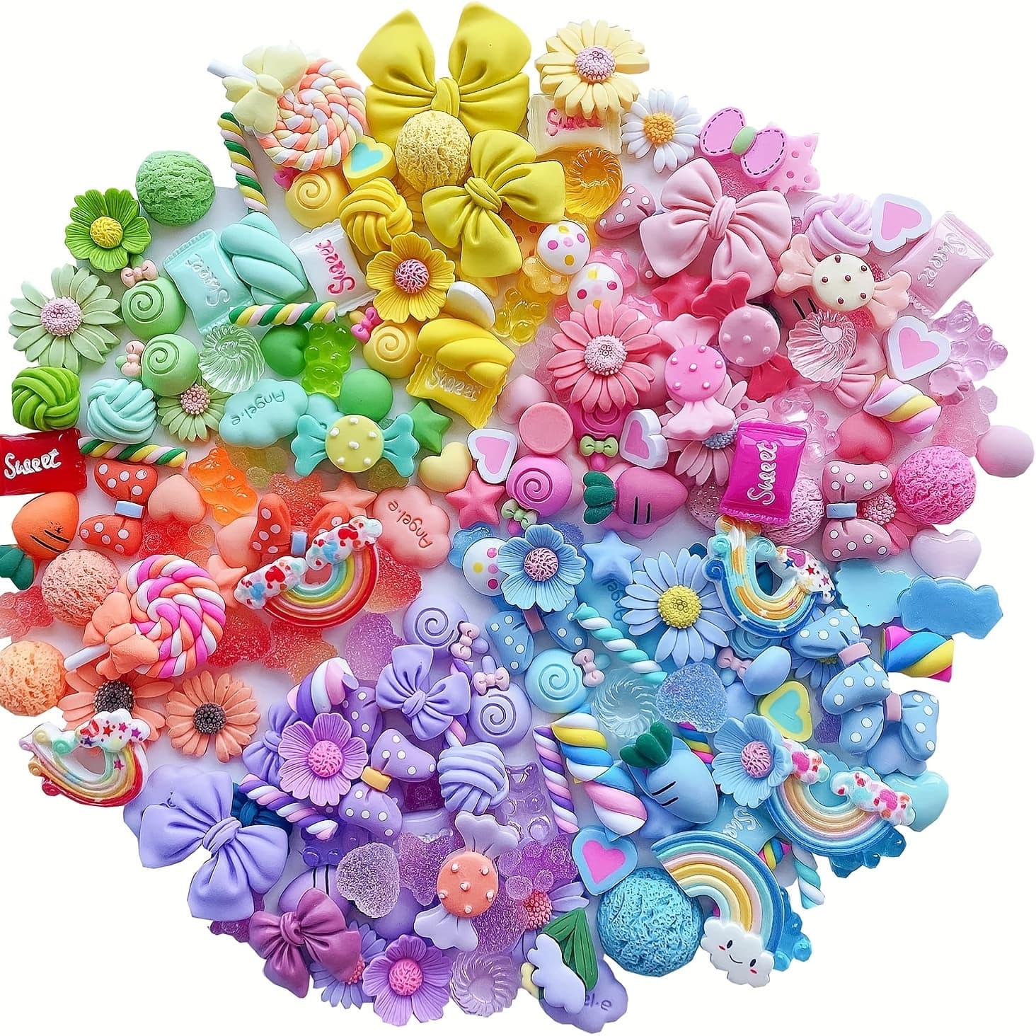100/50pcs Charms Cute Set, Mixed Resin Charms Bulk Set Ornament Scrapbooking - Image 1