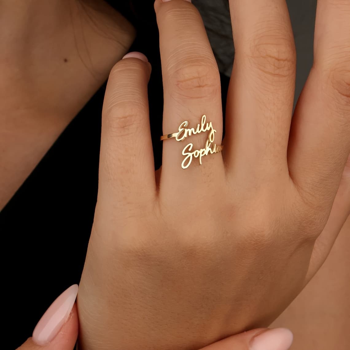 custom ring - personality couple wedding rings, adjustable stainless steel for women - elegant and minimalist style for daily and wedding wear | High-quality & Affordable | Temu Nigeria - Image 1