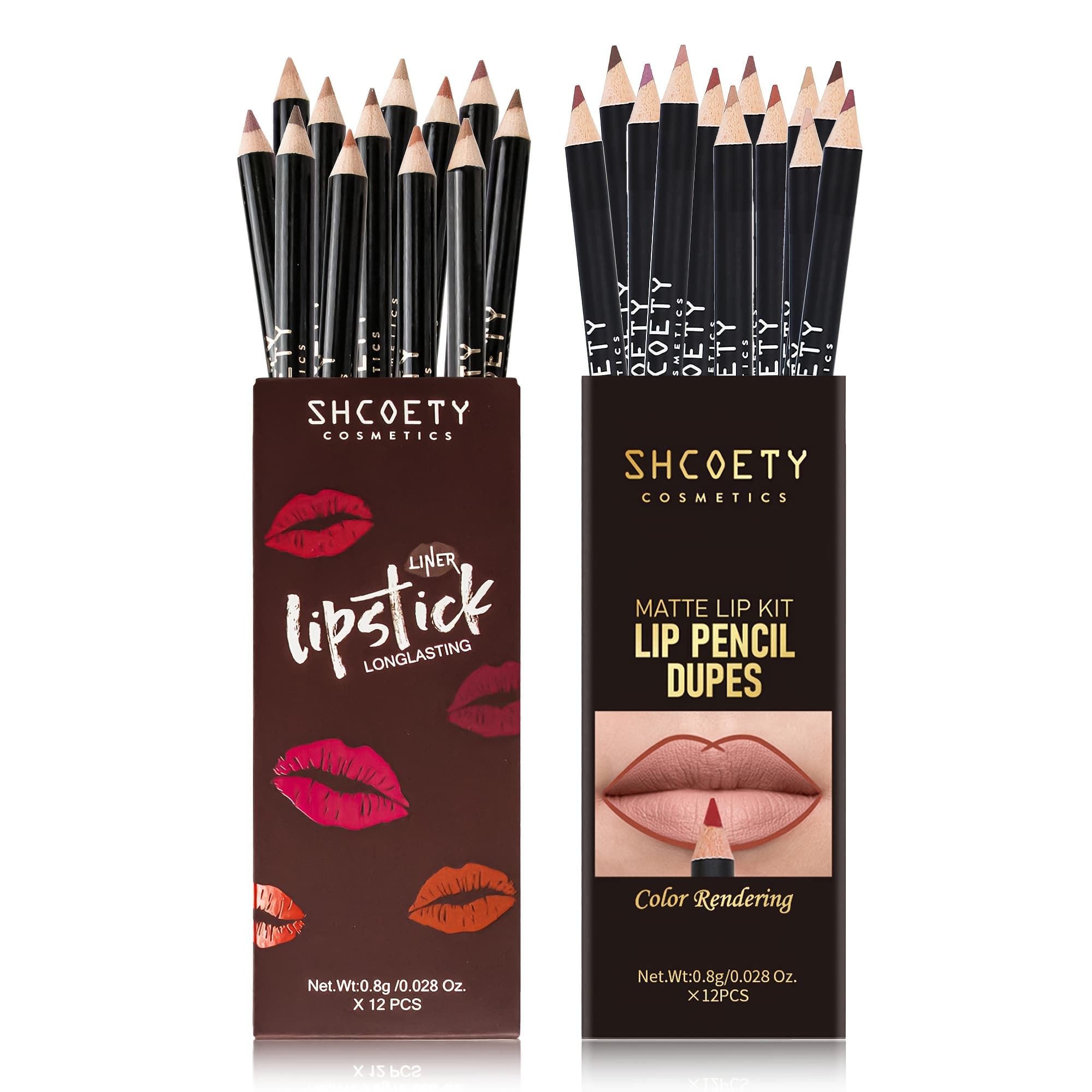 24pcs SHCOETY Matte Lip Pencil Set, Velvet Non-Stick Cup Lip Liner Duplicates, Mixed Color System, Long-Lasting Lipstick Contour Kit - Image 1