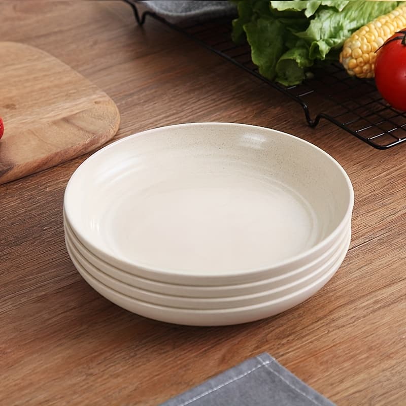 4 piezas, Plato redondo de 20cm, Plato de patatas fritas, Plato de pollo frito, Plato de picnic al aire libre, Plato de barbacoa, Vajilla de mesa portátil y reutilizable, Cocina, Regalo de Navidad - Image 1