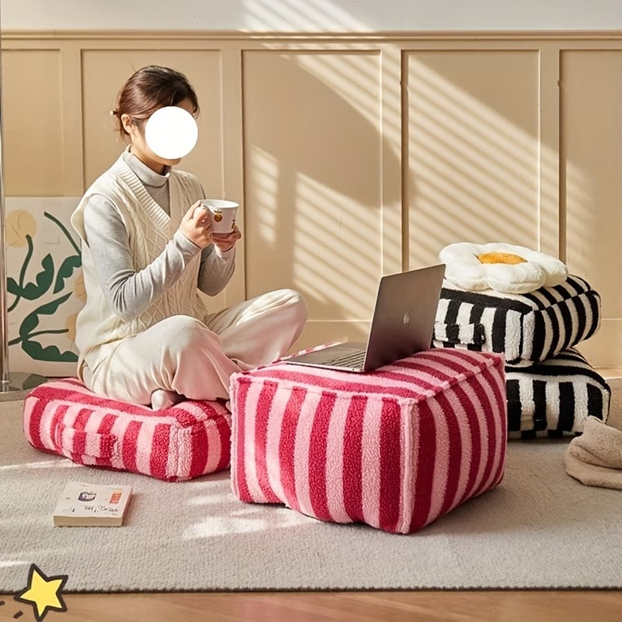 A dopamine color matching home cushion with multiple styles suitable for bedrooms, living rooms, balconies, soft and comfortable cushions, versatile for disassembly and washing, holiday gifts, and cushion cushions - Image 1