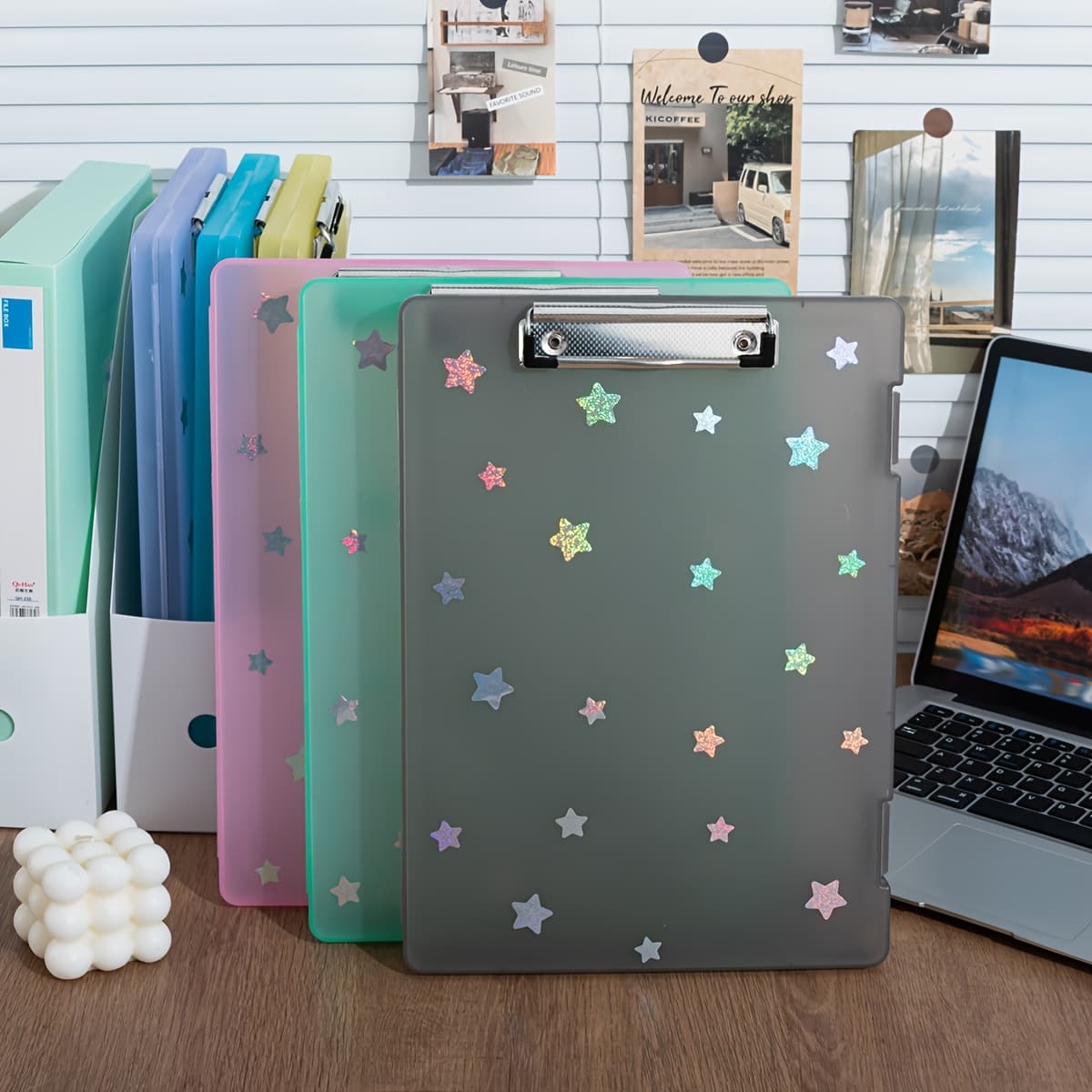 A4 Folder with Star Stickers, Storage Folder for Office Documents, Designed for Students to Organize Test Papers And Study Supplies. - Image 1