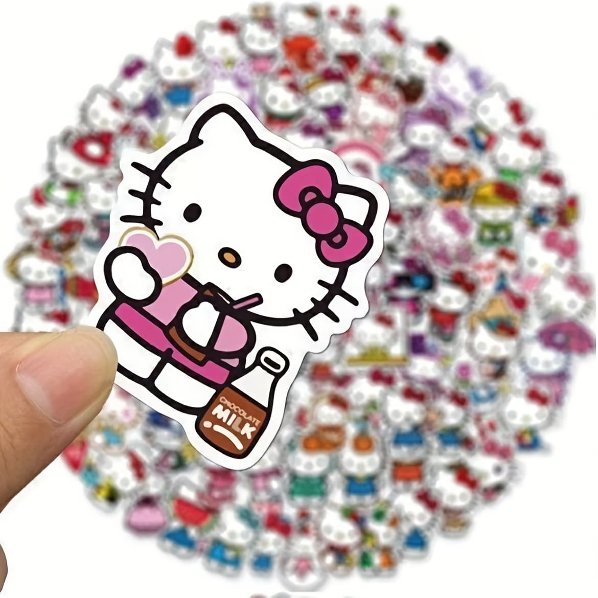 Sanrio 100pcs/set Irresistible Kawaii Sticker Collection - Adorable Hello Kitty Characters for Phone, Luggage, Water Bottles & Journals - Waterproof, Laptop-Friendly, - Image 1