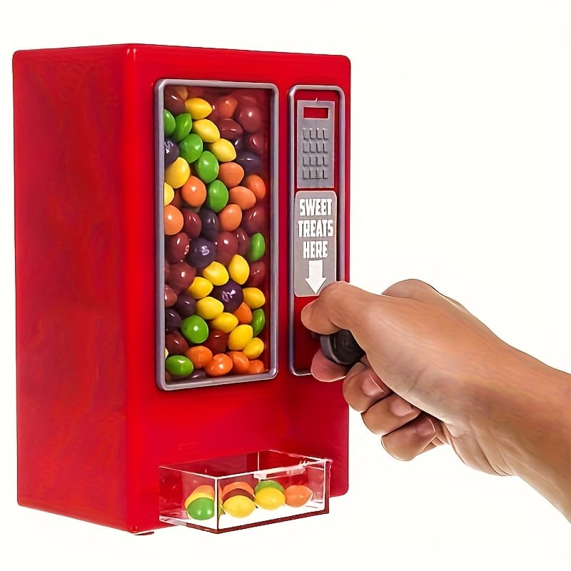 Sweet Treats Mini Vending Machine Candy Vending Machine Retro Sweets Dispenser Gumballs Kids Gift Jelly Beans No Batteries Needed Ideal for Desktops, Classrooms, Parties & Many More - Image 1