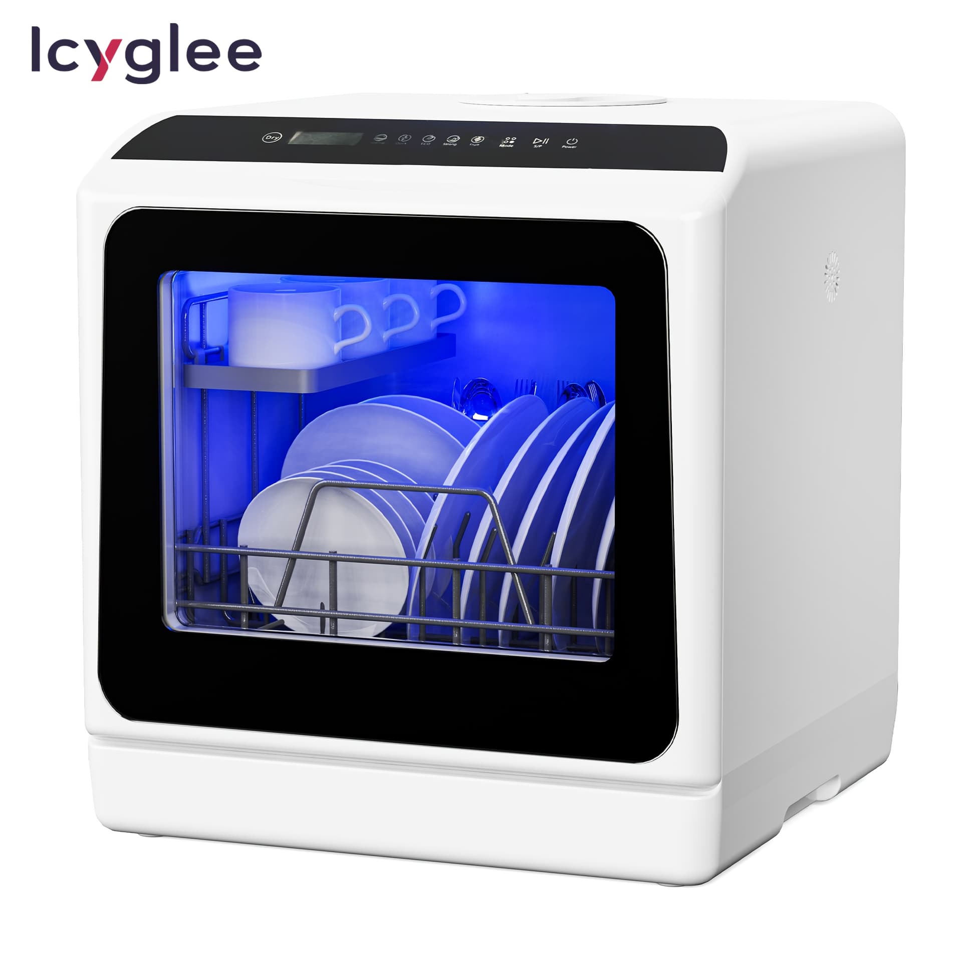 ICYGLEE Compact Mini Countertop Dishwasher, Small Portable Dishwasher With 5L Internal Water Tank, 6 Modes, And Baby Care Feature For Apartments & RVs, No Need For External Hookups. - Image 1