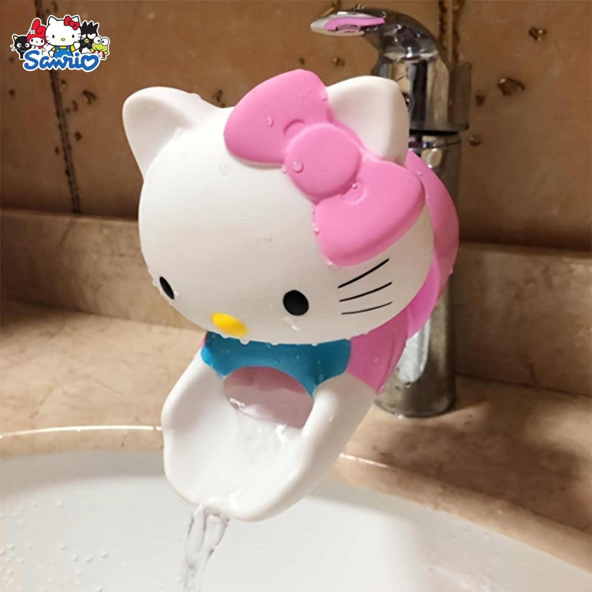 1pc Sanrio Silicone Faucet Extender, Splash-Proof Hand Washing Aid, No Electricity Needed, Fun Holiday Bathroom Decor - Image 1