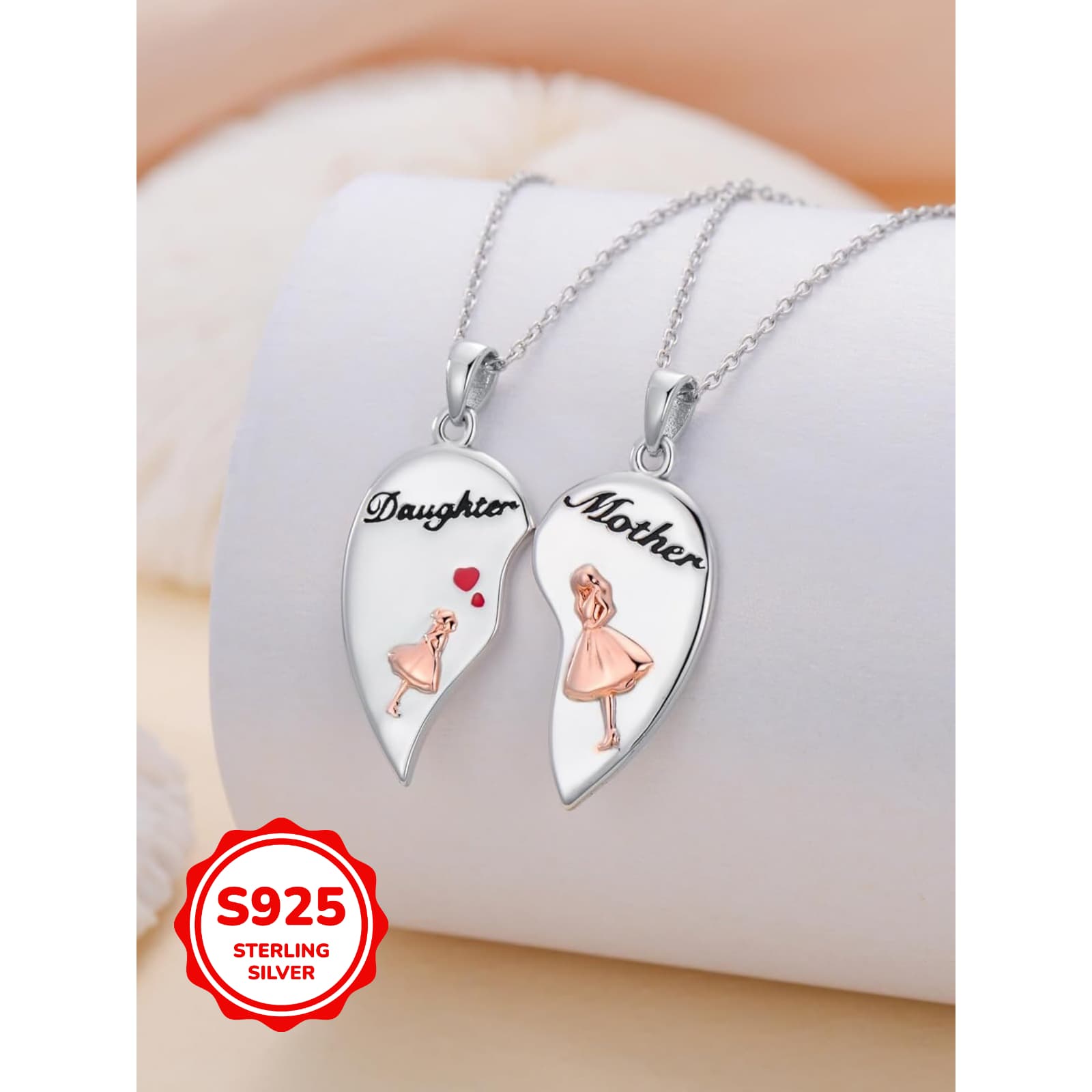 Mother Matching Necklace 925 Sterling Silver Mother Necklace Mothers Day Necklace for Women Mother Jewelry Gifts for New Mom Family Women - Image 1
