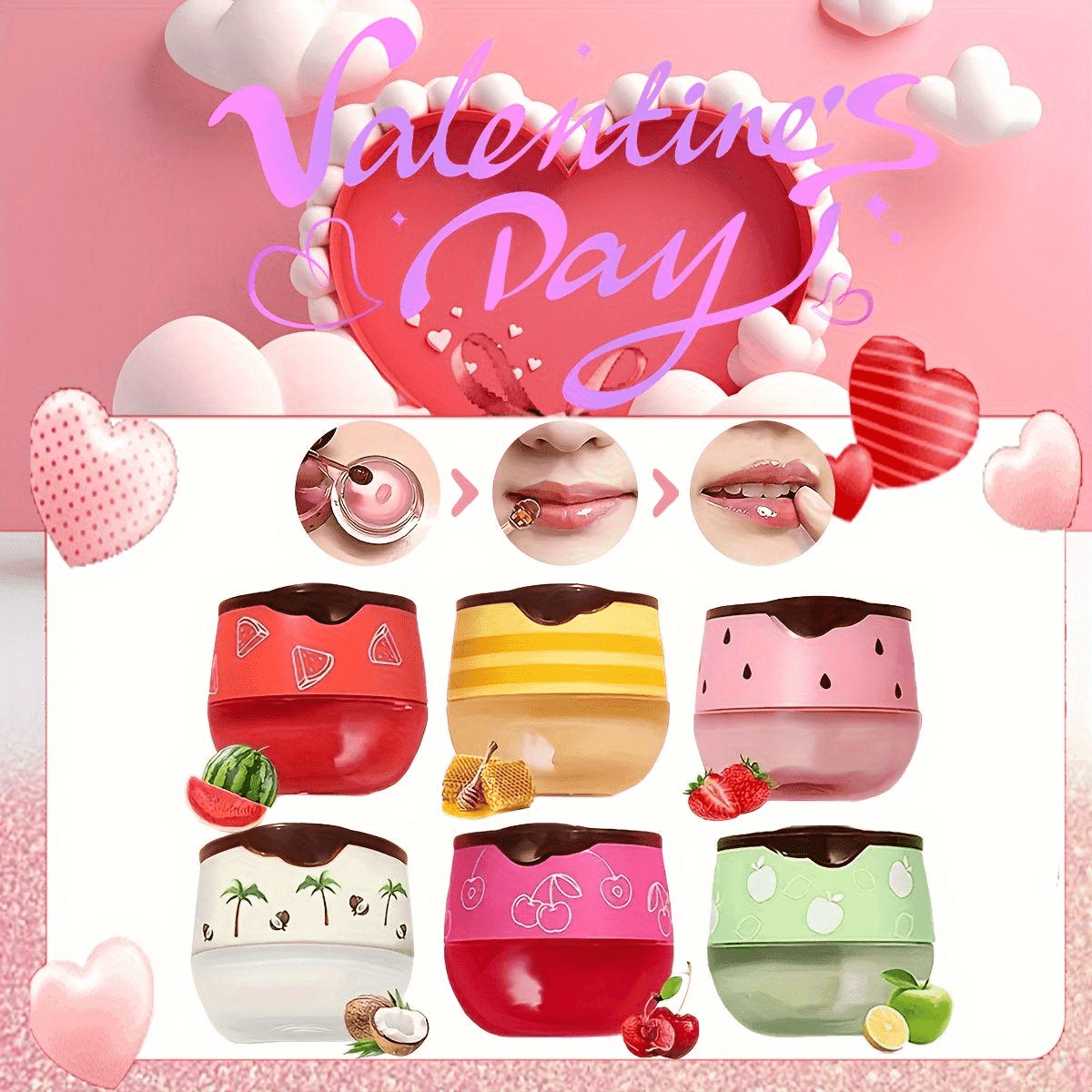 6pcs Spring Moisturizing Lip Balm Set - Lasting Moisturizer, Moisturize Dry Lips, Lip Anti-Drying Fruit Lip Balm, Perfect Gift, Spring Makeup Valentine'S Day Gift - Image 1