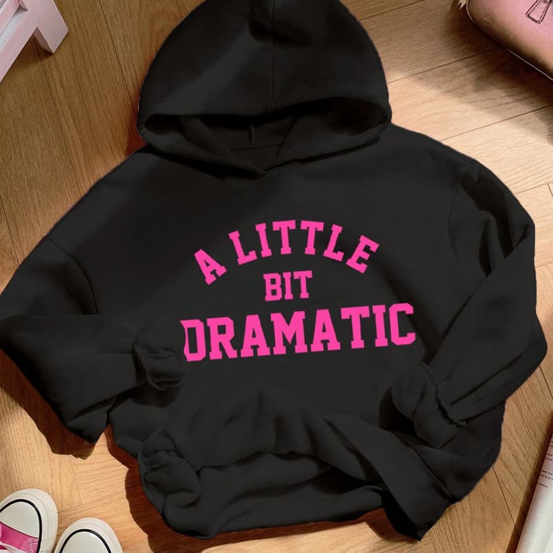 Youngsters' Casual Hoodie | Tween Girl Long Sleeve Pullover | Cotton-Polyester Blend | "FUN FACT: I Don't Care" Graphic | Machine Washable | Cozy Knit for Autumn/Winter | White with Black Text - Image 1