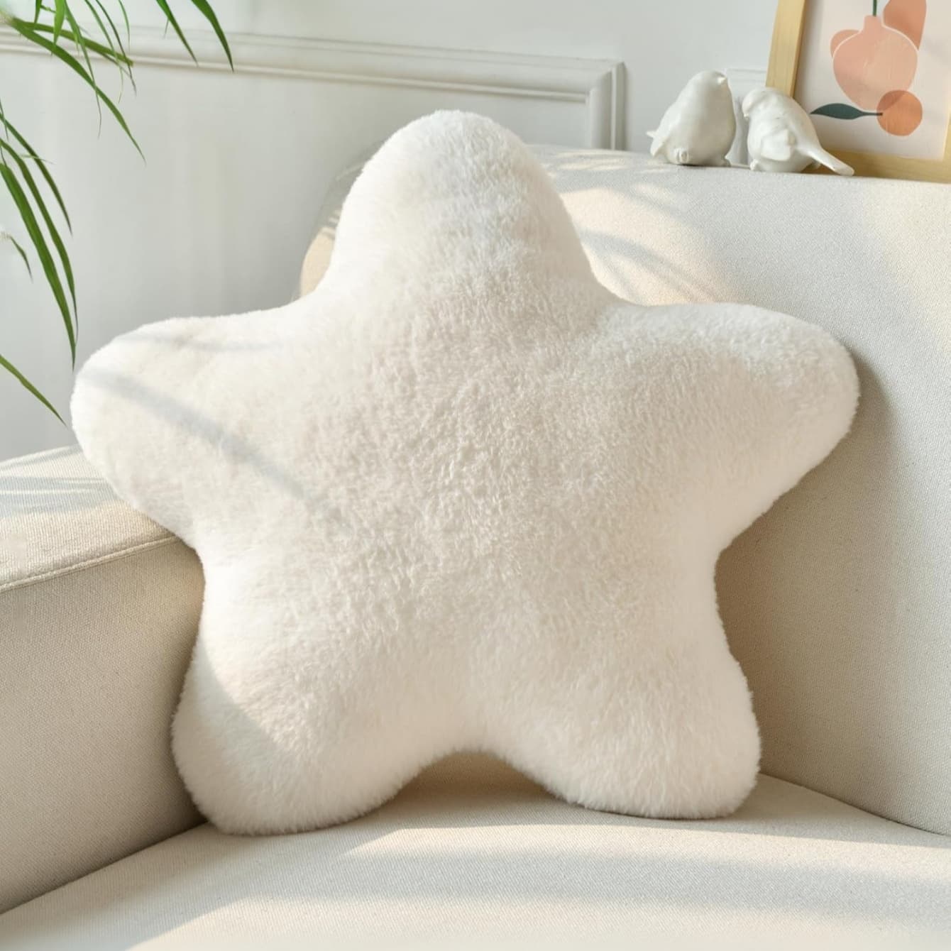 5 Colors Available Modern Star-Shaped Plush Throw Pillow, 100% Polyester, Hand Wash Only, Sewn Seam Closure, Fabric, 180-200gsm, Multipurpose Decorative Cushion for Sofa, Bed, Living Room - Image 1