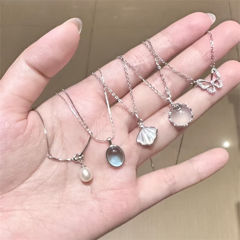 5pcs Moonstone Jewelry Set - Vintage Bohemian Style, Alloy Moonstone Pendant, Suitable for Casual Wear and Gifts, Luxurious, Versatile Accessories - Image 1