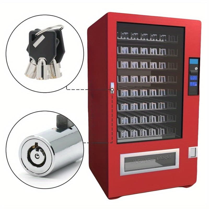 4pcs Universal Vending Machine Security Lock Set - Same Key Design, Durable Tubular Slot Construction, Easy Installation, Suitable for Soda, Snack And Candy Machines - Image 1