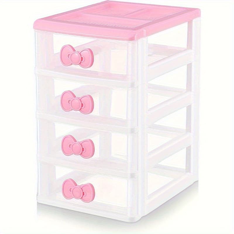 4-Tier Plastic Storage Organizer, Countertop Cosmetic Drawer, Multi-Layer Desktop Organizer, No Electricity Needed, Bathroom & Office Accessory - Image 1