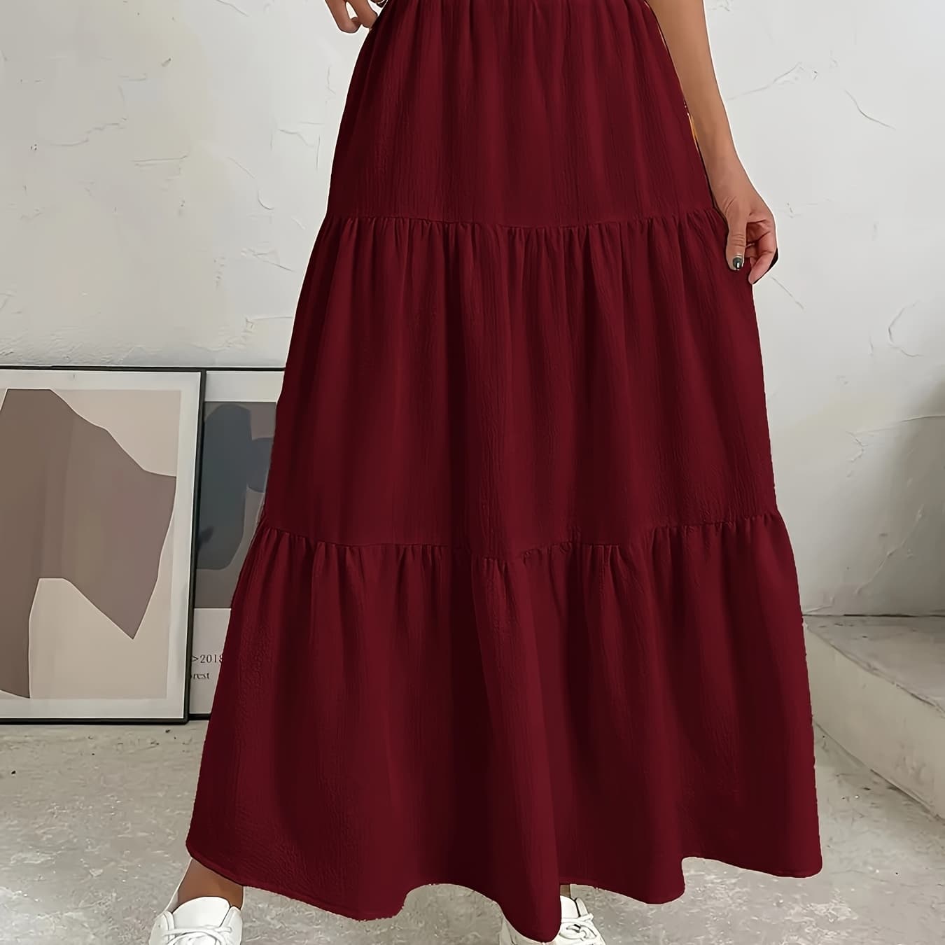 Jupe Maxi Élégante Femme - Non Extensible, Jupe Longue pour Tenues Formelles et Décontractées, Lavable en Machine, Bas de Toute Saison, Design Intemporel, Idéale pour Occasions Spéciales - Image 1
