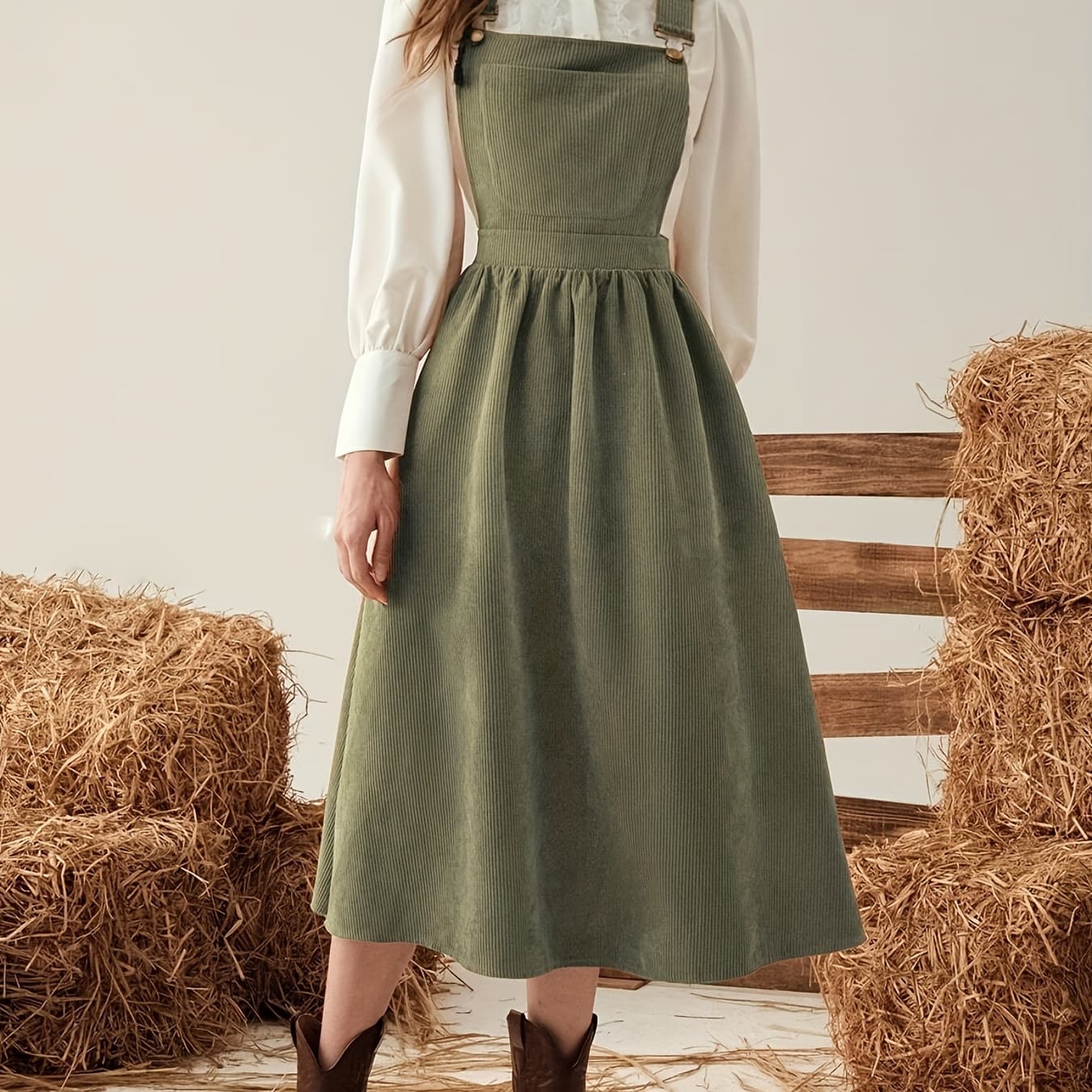 Women's Elegant Off-Shoulder Suspender Dress - 100% Polyester Sleeveless A-Line Midi Dress with Pockets, Machine Washable Solid Color for Casual & Formal Occasions - Image 1