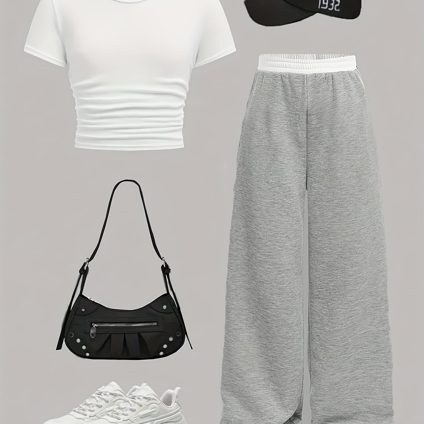 Girls' Short-Sleeve And Long-Pants Outfit for Older Children, Featuring Stylish Side Pleats, a Solid Color Knitted Top Paired with Casual Straight-Leg Sports Pants, Perfect for a Comfortable Spring And Summer Set, for Outdoor, Perfect for Outdoor - Image 1
