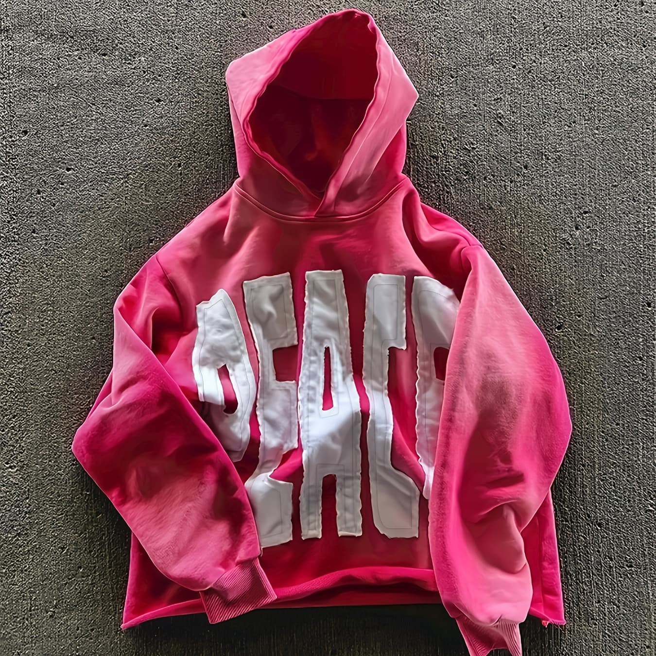 Y2K New Fashion Trendy Letter Patch Hoodie for Women - Street Hip-Hop Loose Fit Casual Sweatshirt, Versatile Couple'S Matching Set - Image 1