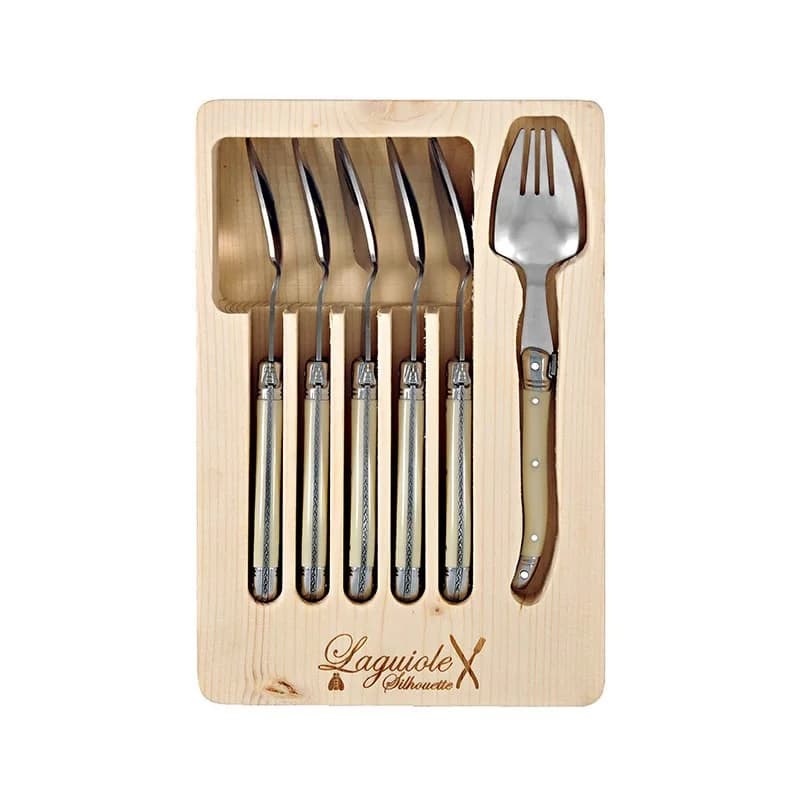 Laguiole Silhouette Spork, Set of 6, Ivory - Image 1