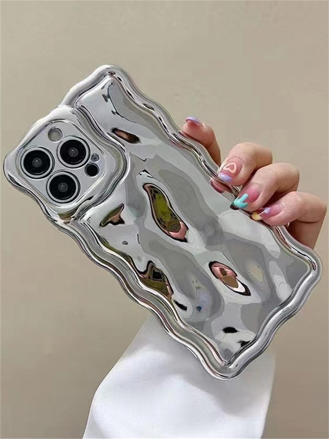 JK142 Patterned Electroplated Meteorite Silver Phone Case Compatible With IPhone 11,IPhone 13,IPhone 14 Pro Max - Image 1