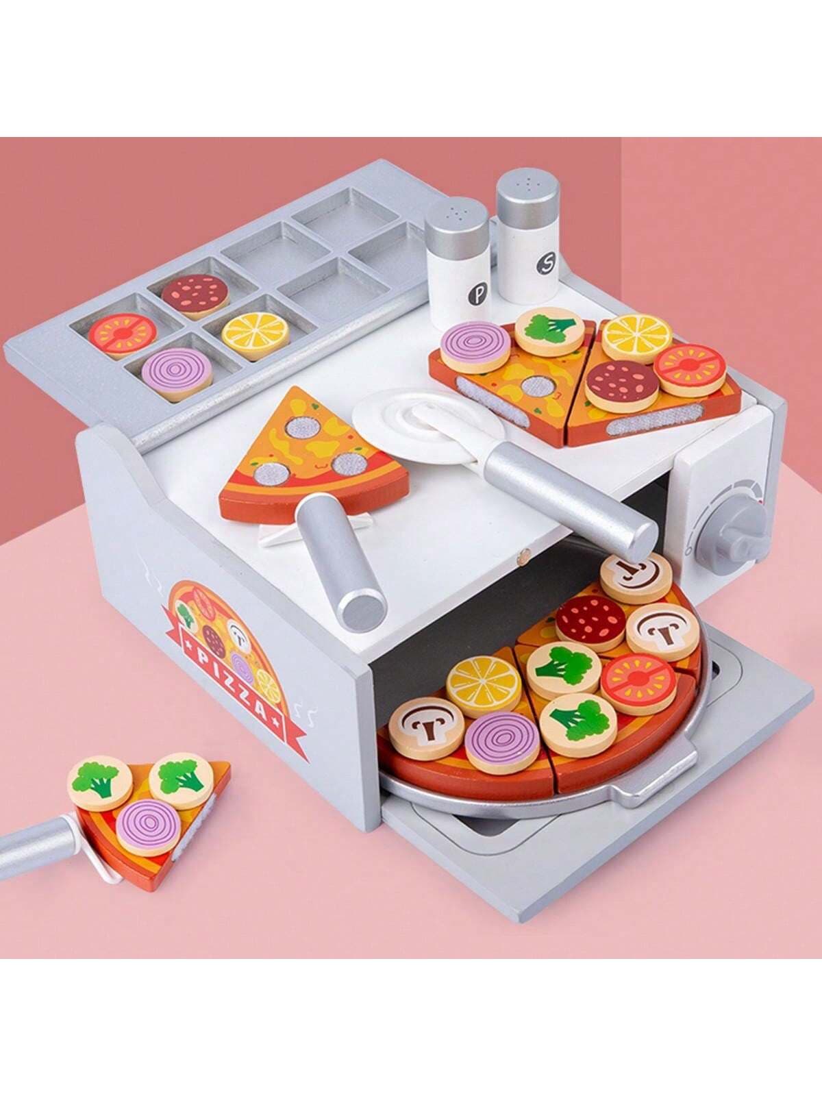 Children's Wooden Kitchen Toy Set, Including Simulated Oven, For Pretend Play And Early Education Enhancement - Image 1