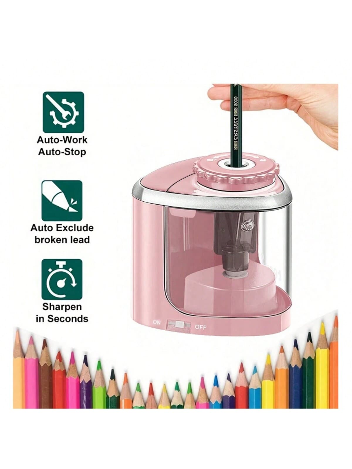 1 Pencil Sharpener - Electric Pencil Sharpener Blade, Quick To Sharpen, Easy To Use, Suitable For School Pencil Sharpeners/Classrooms/Offices/Household Items (6-8mm) - Image 1