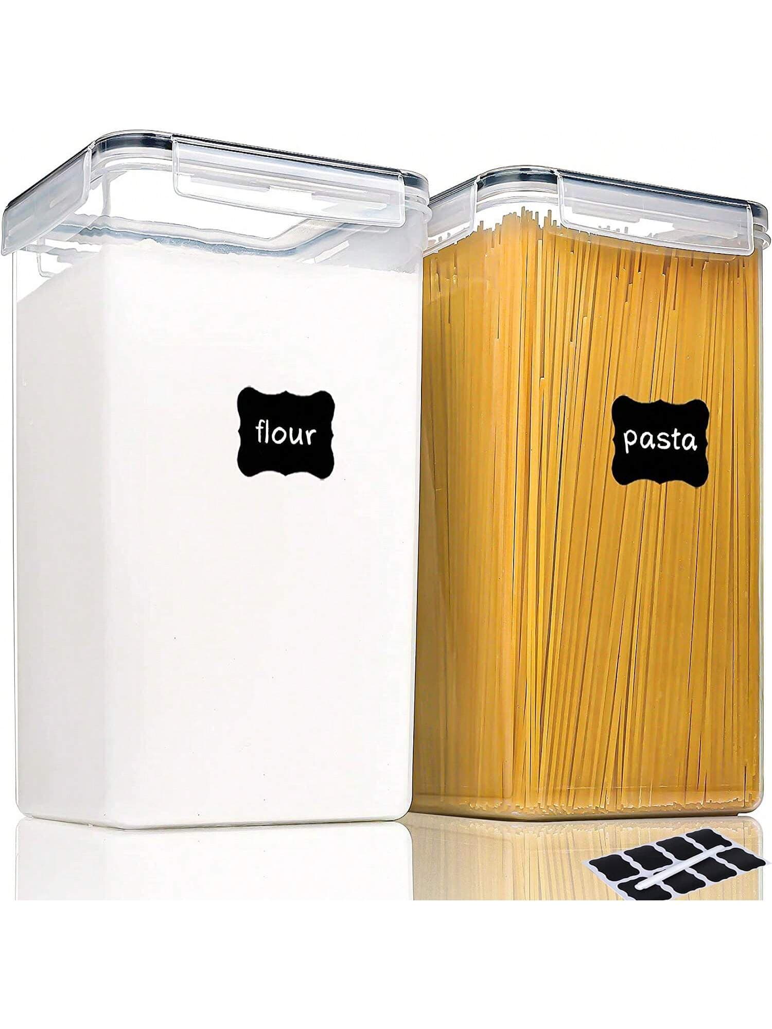 1/2 Pieces Extra Large Tall Airtight Food Storage Containers, 5.9qt/6.5L Plastic PBA Free Kitchen Pantry Storage Containers For Spaghetti, Flour And Baking Supplies - Include Labels - Image 1
