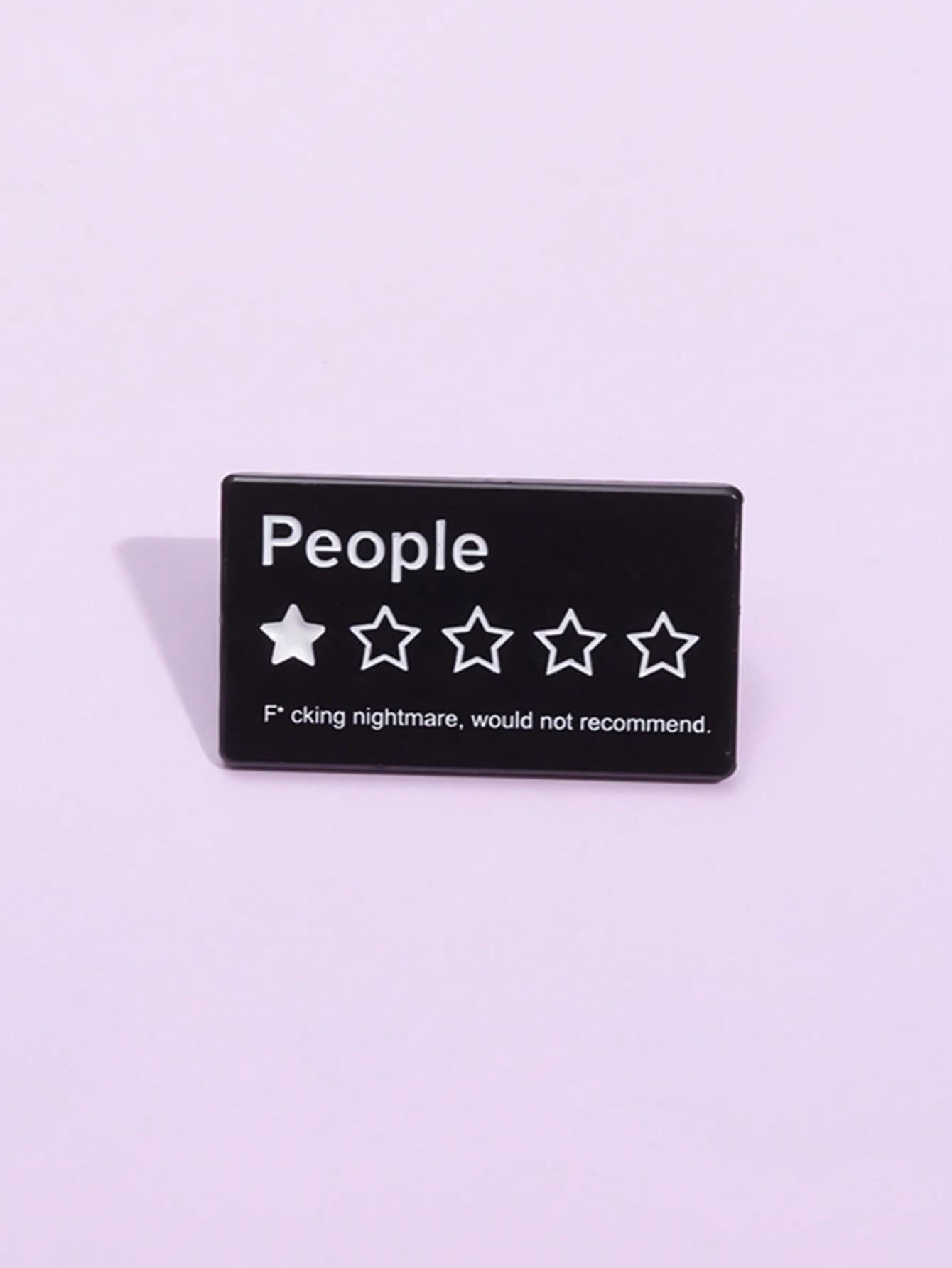 1Pc Creative One Star Evaluation Of Human Enamel Brooch, Fun Cartoon Letters, Star Pins, Badge Accessories, Hat Backpack Decoration Accessories, Friend Jewelry Gifts, Daily Clothing - Image 1